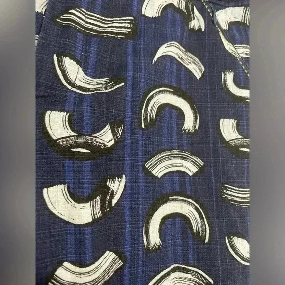 Anthropologie Cartonnier Blue Charlie Macaroni Brushstroke Trouser Pants Size 6 - Picture 9 of 12